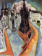 Ernst Ludwig Kirchner The Red Tower in Halle oil